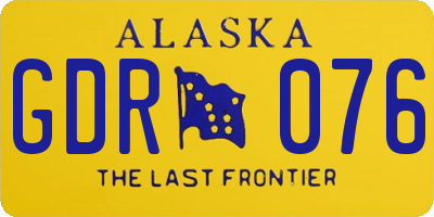AK license plate GDR076