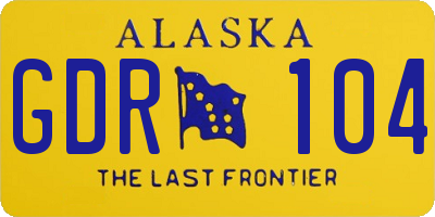 AK license plate GDR104
