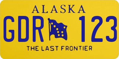 AK license plate GDR123