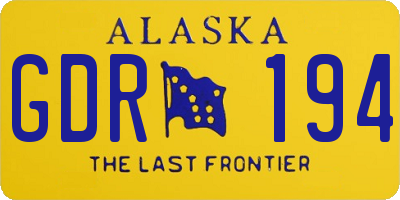AK license plate GDR194