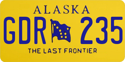 AK license plate GDR235
