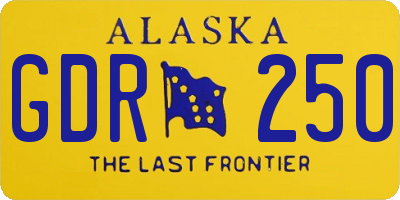 AK license plate GDR250