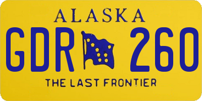AK license plate GDR260