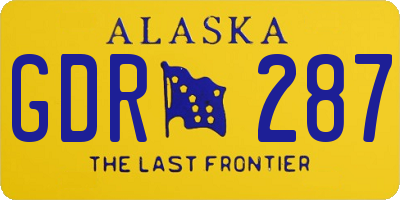 AK license plate GDR287