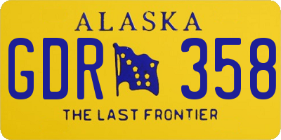 AK license plate GDR358