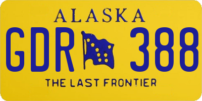 AK license plate GDR388