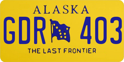 AK license plate GDR403