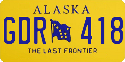 AK license plate GDR418