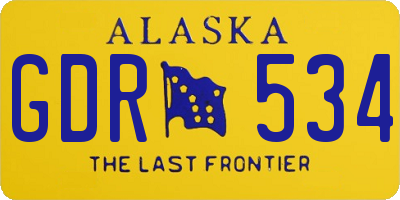 AK license plate GDR534