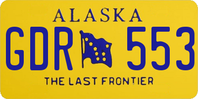 AK license plate GDR553