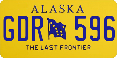 AK license plate GDR596