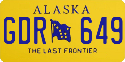 AK license plate GDR649