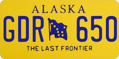 AK license plate GDR650