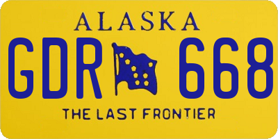 AK license plate GDR668
