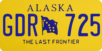 AK license plate GDR725