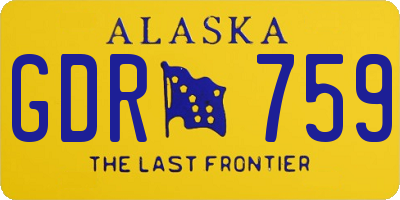 AK license plate GDR759