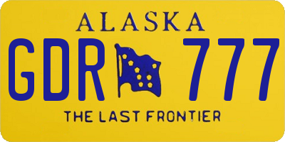 AK license plate GDR777