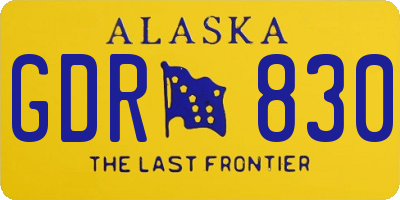 AK license plate GDR830