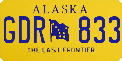 AK license plate GDR833