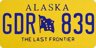 AK license plate GDR839