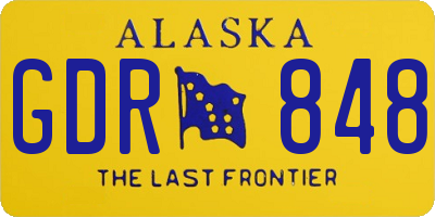 AK license plate GDR848