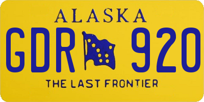 AK license plate GDR920