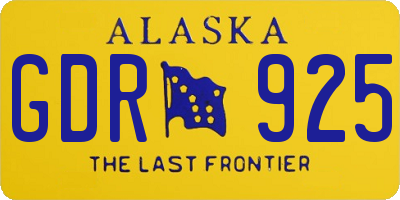 AK license plate GDR925