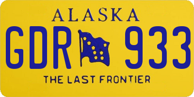 AK license plate GDR933