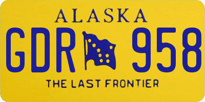AK license plate GDR958