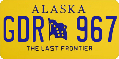 AK license plate GDR967