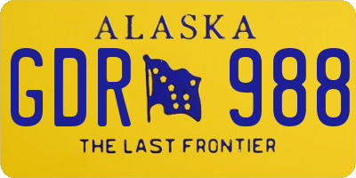 AK license plate GDR988