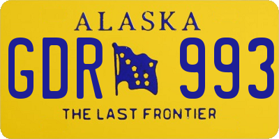 AK license plate GDR993