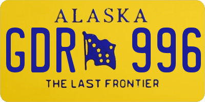 AK license plate GDR996