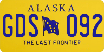 AK license plate GDS092