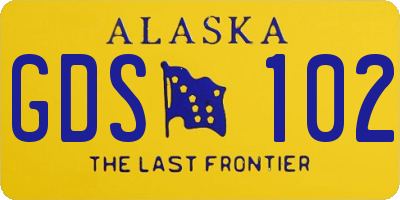 AK license plate GDS102