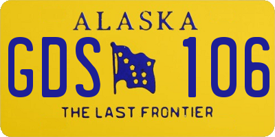 AK license plate GDS106
