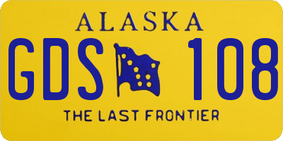 AK license plate GDS108
