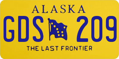 AK license plate GDS209