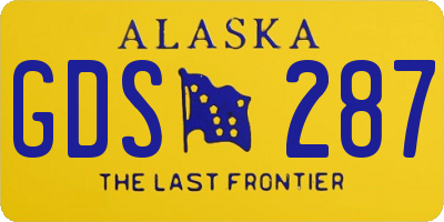 AK license plate GDS287