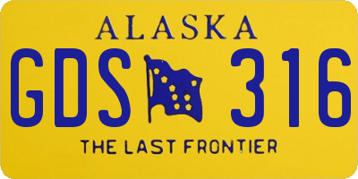 AK license plate GDS316