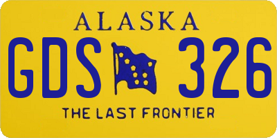 AK license plate GDS326