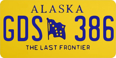 AK license plate GDS386