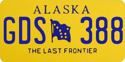 AK license plate GDS388
