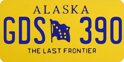 AK license plate GDS390
