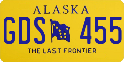 AK license plate GDS455