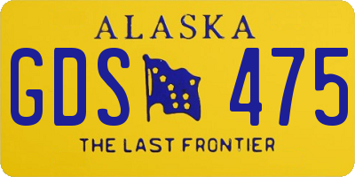 AK license plate GDS475