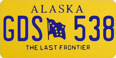 AK license plate GDS538