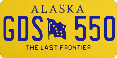 AK license plate GDS550