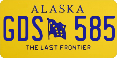 AK license plate GDS585