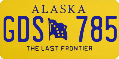 AK license plate GDS785